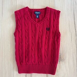 Chaps Red Sweater Vest 100% Cotton Size 4/4T